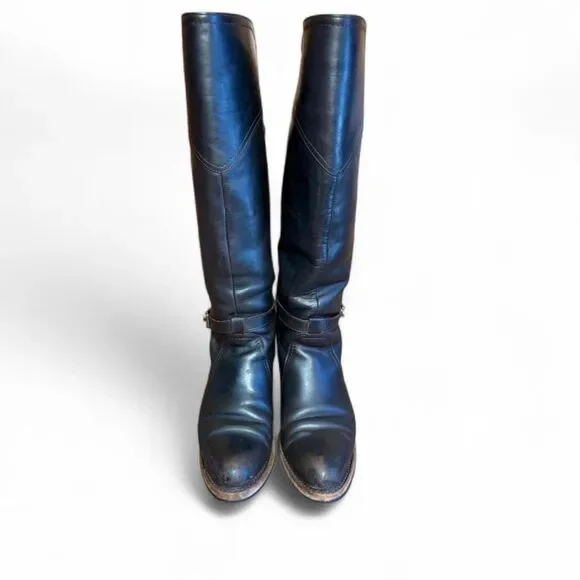 VTG Frye Dorado Dark Brown Leather Tall Riding Boots sz 5.5 Goodyear Welt, Spain - Picture 6 of 13